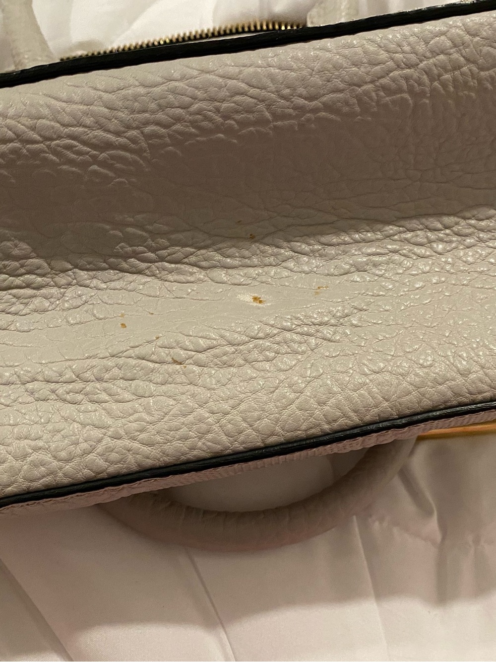Burberry Pebbled 2-Way Leather Satchel in Light Gray with Gold Hardware - Picture 14 of 16